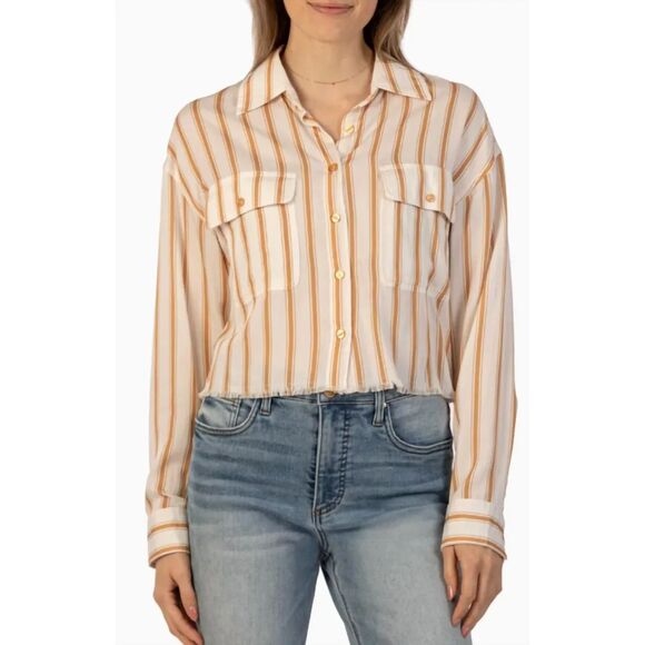stitch fix x kut from the kloth colette button down shirt xl - Picture 1 of 4